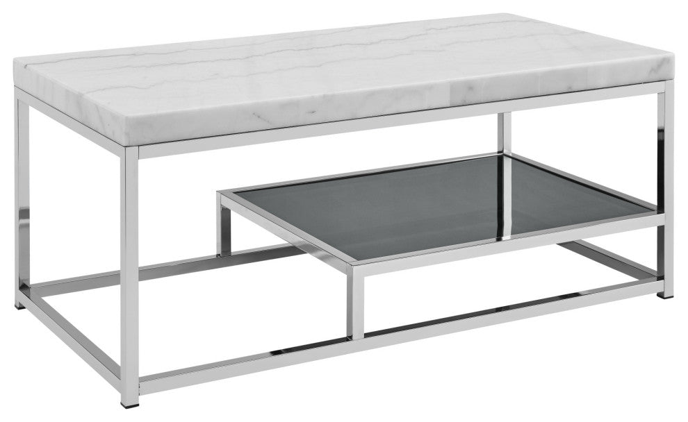 Aston White Marble Top Cocktail Table