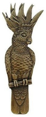 Left Vertical Cockatoo Pull, Antique-Style Brass