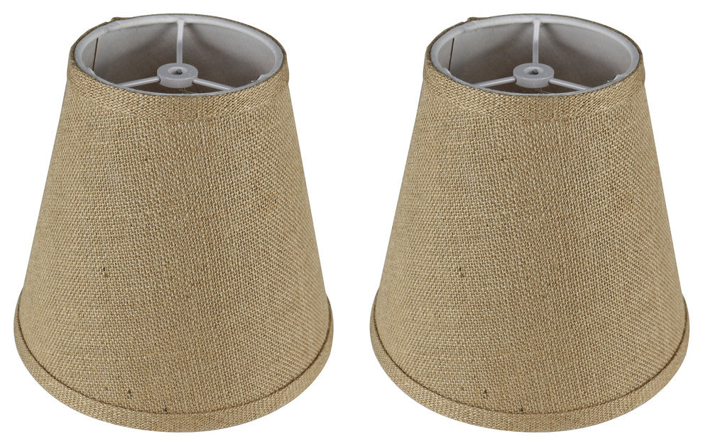 Burlap Empire Lamp Shade 5x9x8.5", Natural Burlap, Set of 2