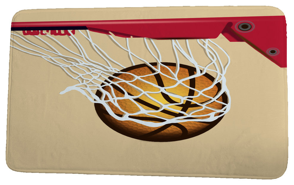 Goals, Gourds, and Gatherings All Net Geometric Print Bath Mat, Gold, 21"x34"