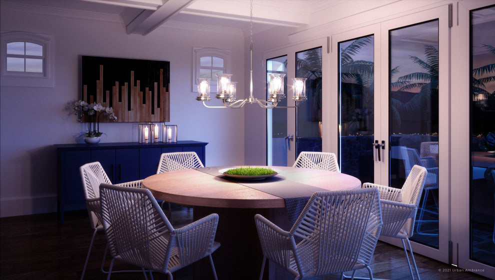 Luxury French Country Chandelier, Brushed Nickel, UHP3790