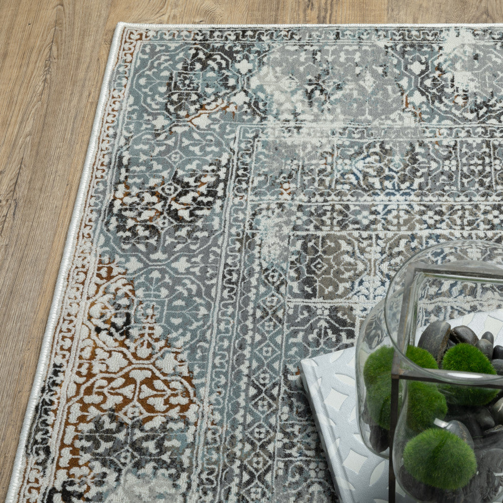 Galion Oriental Secrets Grey/Multi Indoor Area Rug, 6'7"x9'6"