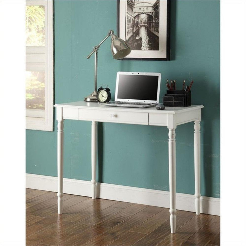 Scranton & Co Traditional Wood Home Office Desk with Drawer in White