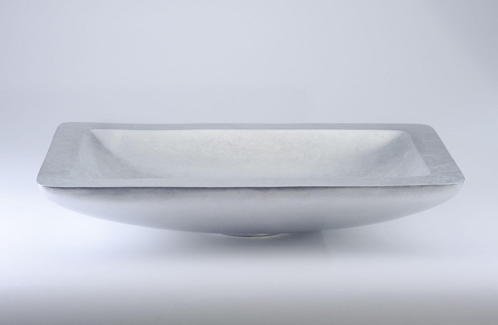 Alumix Vogue Rectangular Sink, Silver Leaf