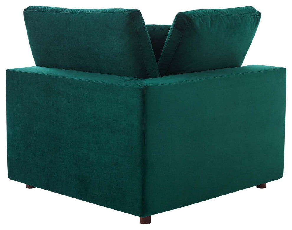 Sectional Sofa Set, Velvet, Green, Modern, Living Lounge Hotel Lobby Hospitality