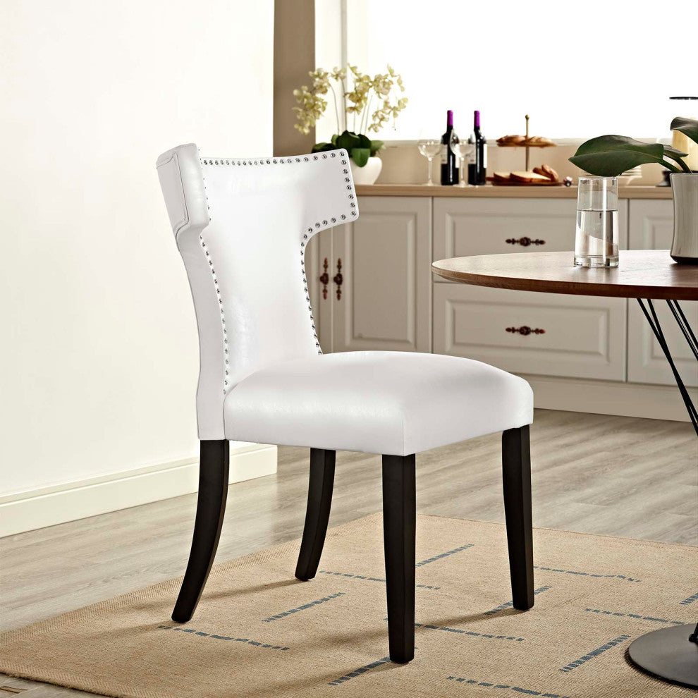 Curve Vinyl Dining Chair EEI-3922-WHI