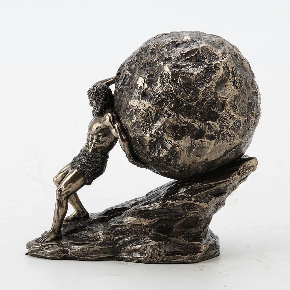 Sisyphus Rolling The Boulder -  Classic Statue Sculpture