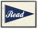 Stupell Ind. Read Pennant Fabric Collage Blue Framed Giclee, 16"x20"