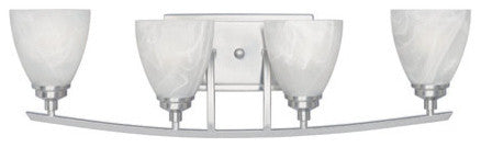 Tackwood 4-Light Bath Bar, Satin Platinum