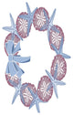 SS Wreath Decorative Holiday Geometric Print Bath Towel, Blue