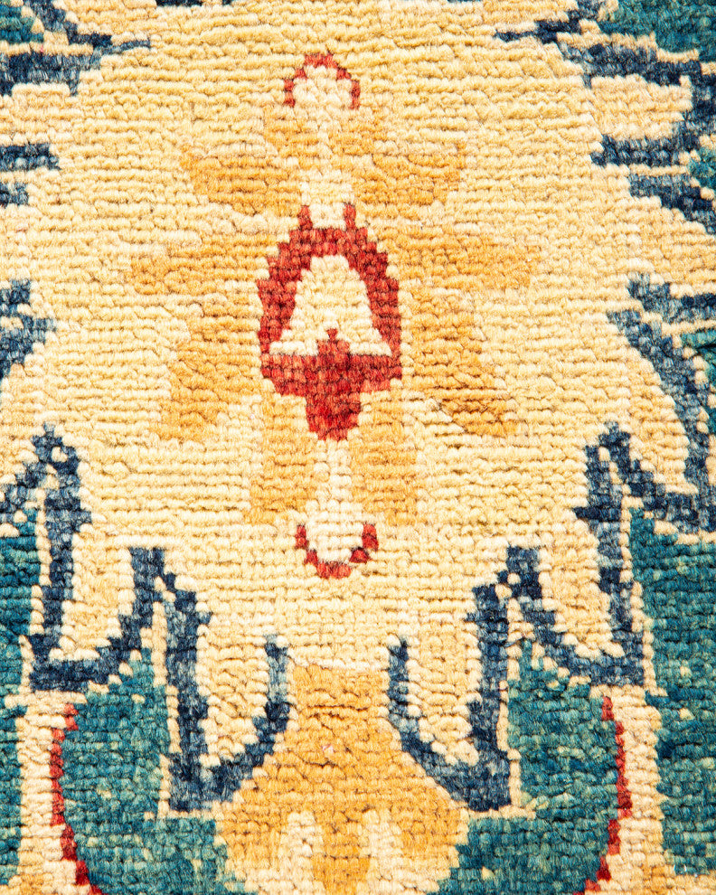 Eclectic, One-of-a-Kind Hand-Knotted Area Rug Orange, 7' 10" x 10' 1"