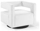 Booth Performance Velvet Swivel Armchair - White