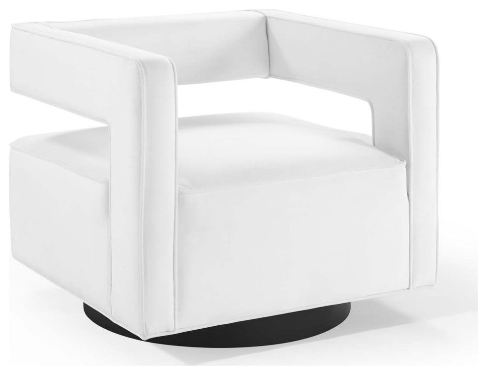 Booth Performance Velvet Swivel Armchair - White