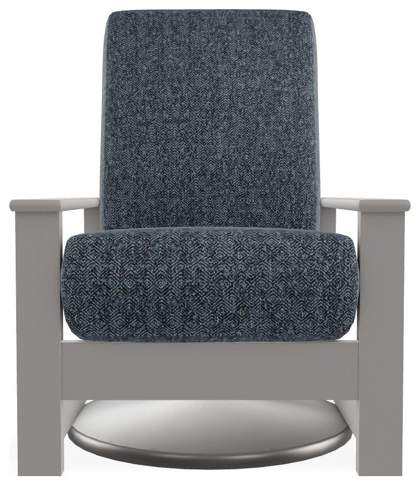 Leeward Deep Seat Outdoor Hidden Swivel Rocker, Restore Indigo/Warm Gray