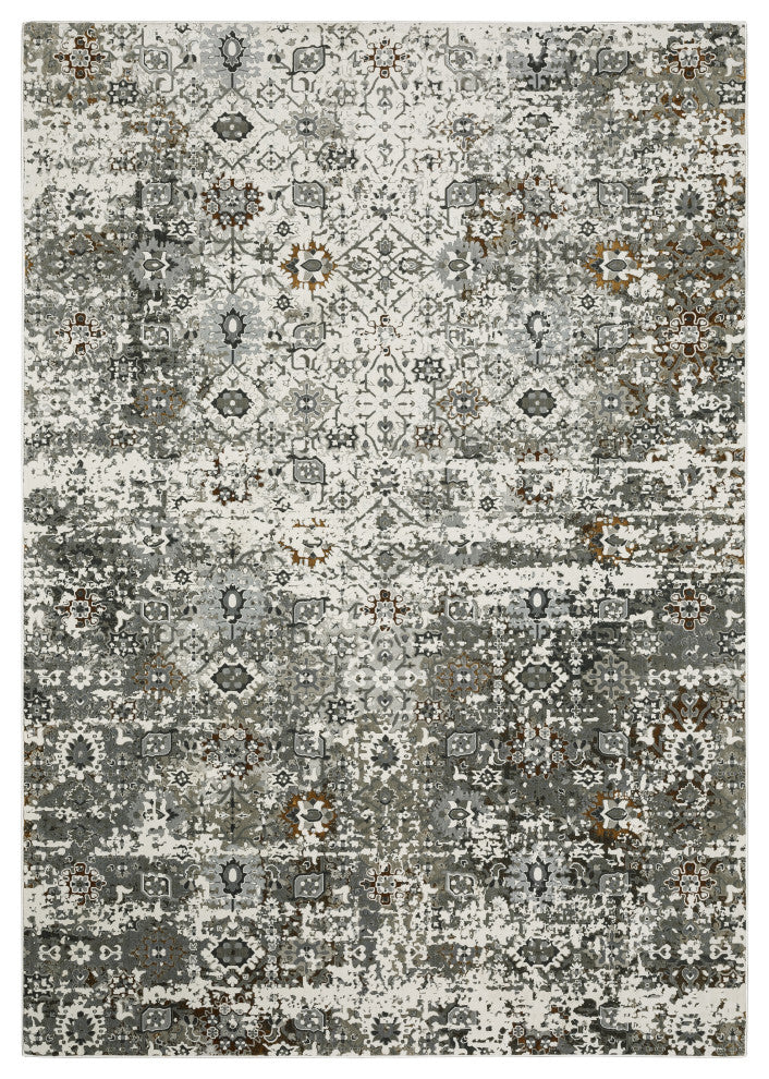 Galion Distressed Stains Ivory/Multi Indoor Area Rug, 7'10"x10'10"