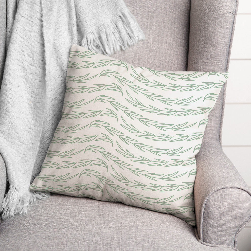 Drawn Vines Pattern 18x18 Spun Poly Pillow
