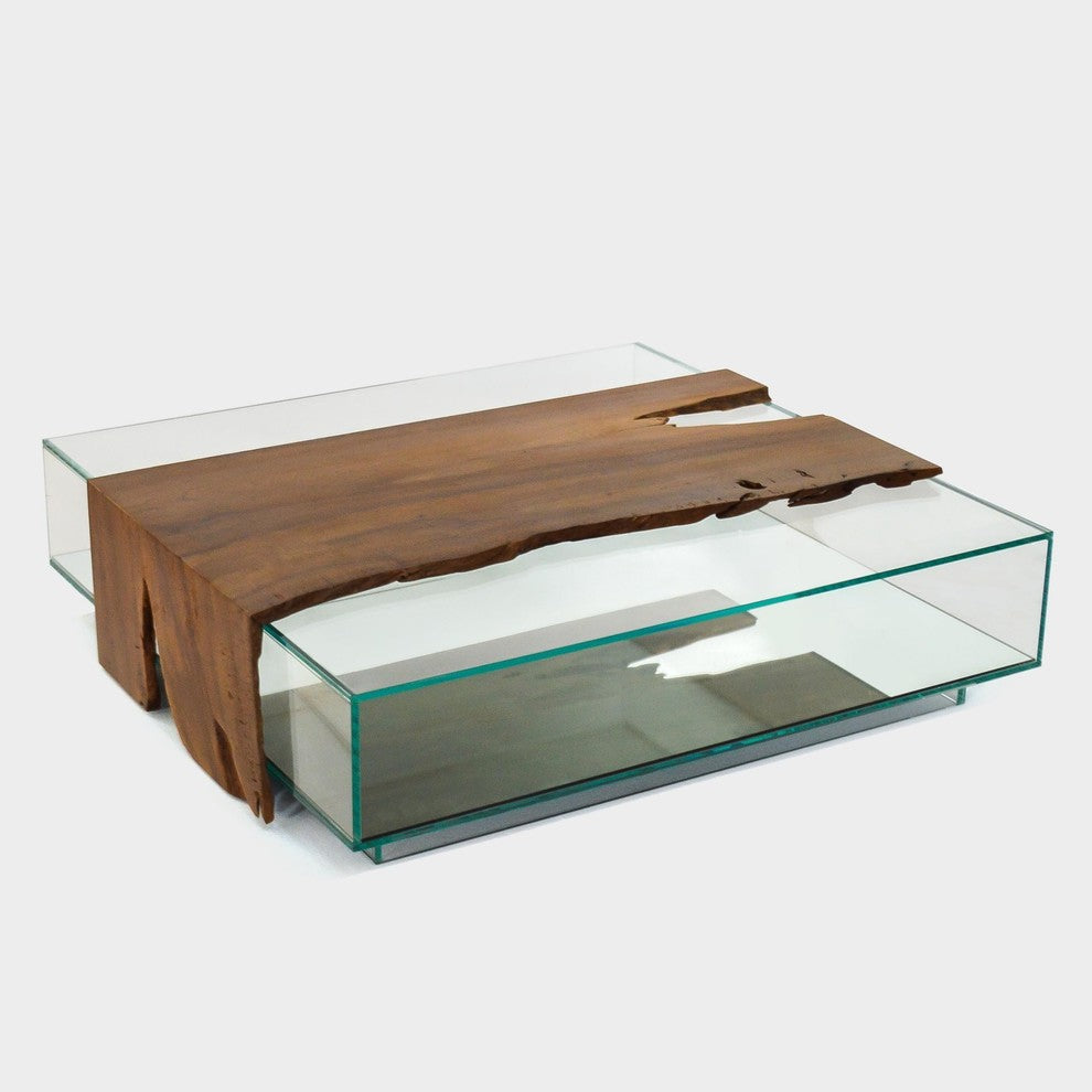 Canela Glass Box Coffee Table,  01
