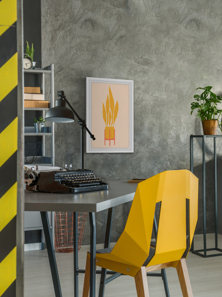 "Yellow Snake Plant" Framed Painting Print, 8x12