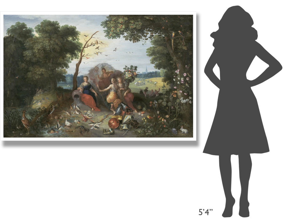"Landscape with Allegories of the Four Elements" Paper Art, 62"x42"