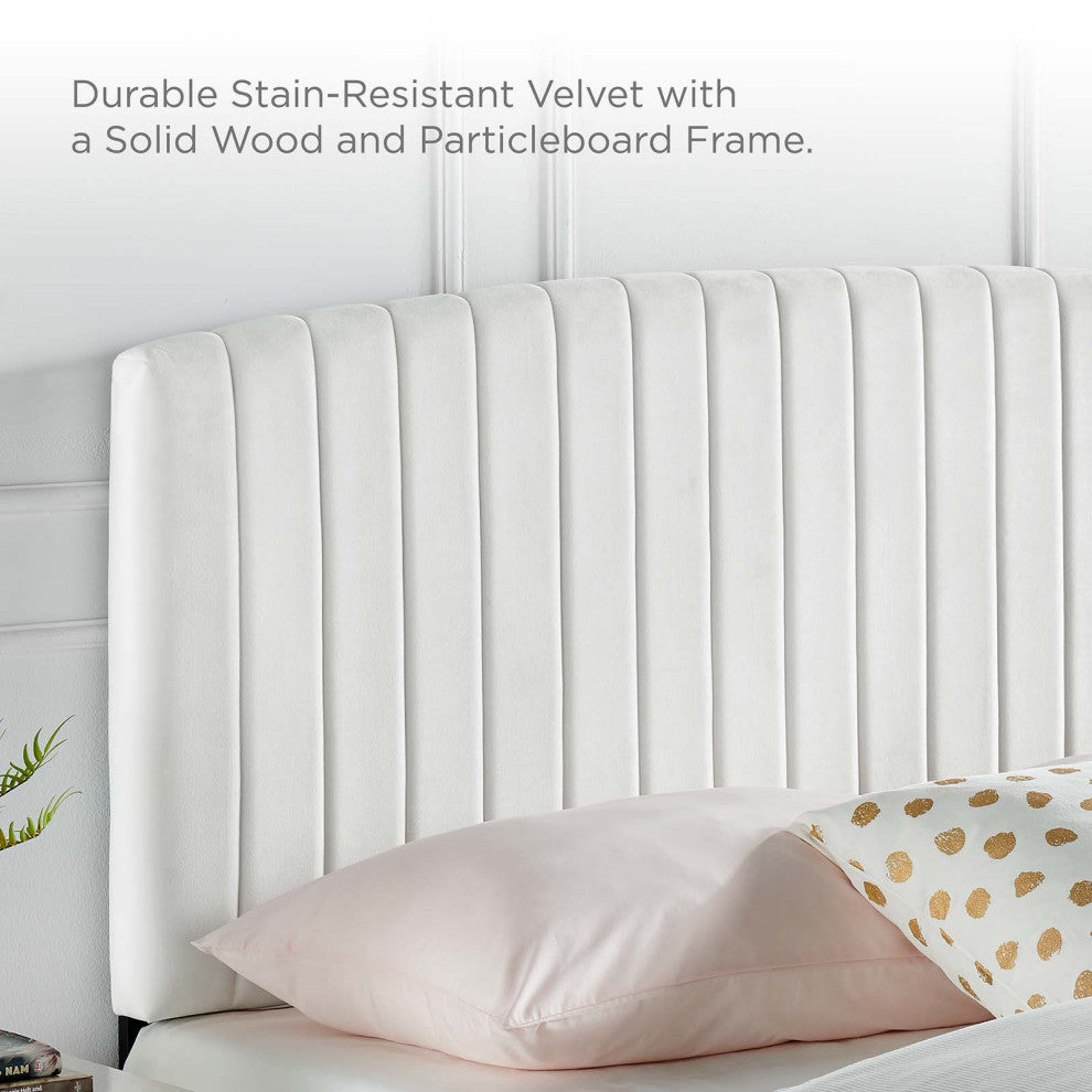 Headboard, Twin Size, Velvet, White, Modern Contemporary, Bedroom Master Suite