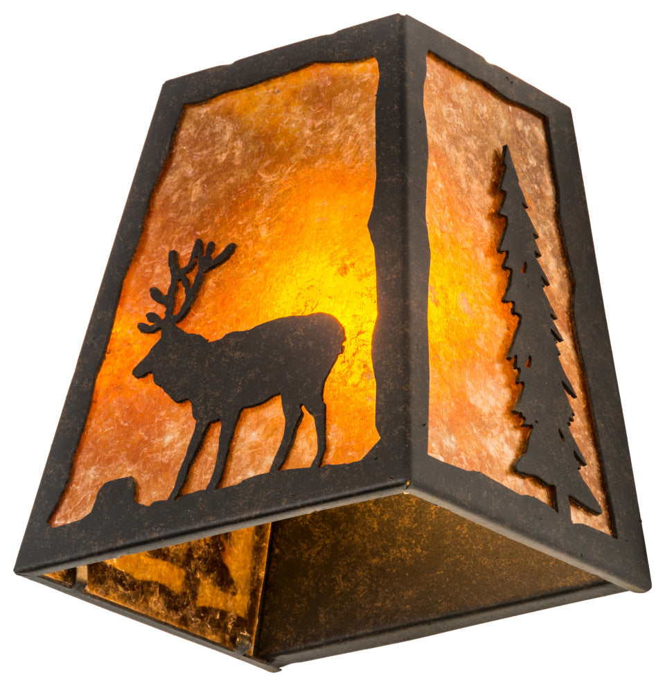 8 Wide Lone Stag Wall Sconce