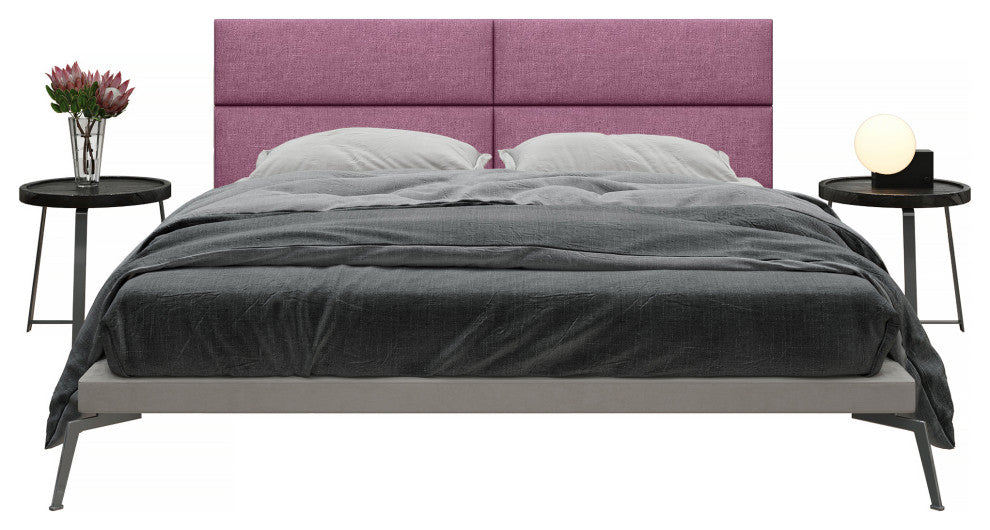 Jaxx Panelist Modern Padded Headboard, Set of 4 Panels, King, Plum