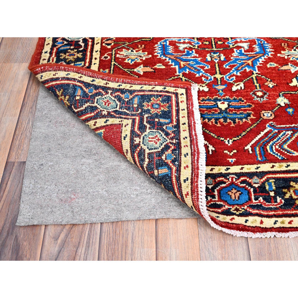 Barn Red, Serapi Heriz Design, Soft Wool Hand Knotted Oriental Rug, 2'10"x4'7"