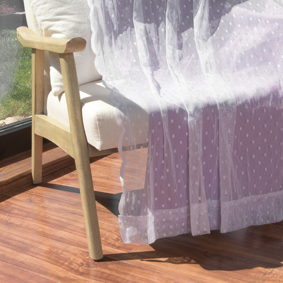 Sheer Pretty Dot and Blackout Curtains, Lavender, 52"x84"