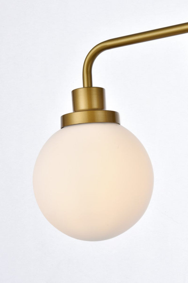 Helen 4-Light Bath Sconce, Brass With Frosted Shade