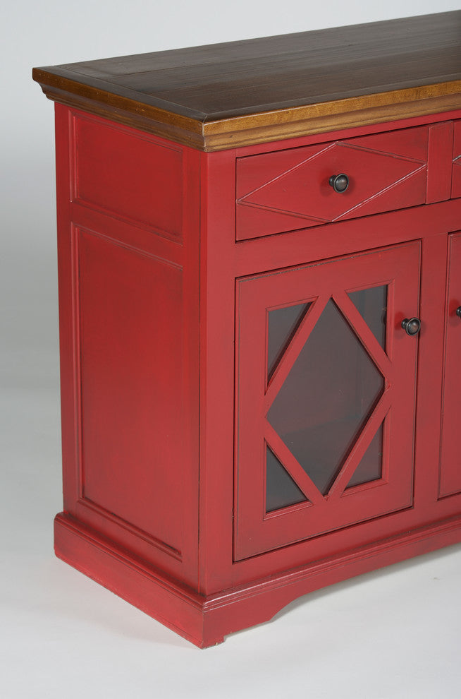 Eagle Furniture 55" Shelter Bay Credenza Console, Concord Cherry Body, Concord C