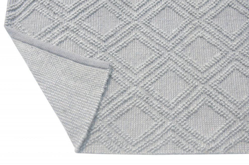 6"x9" Gray Diamond Lattice Modern Area Rug
