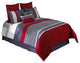 8 Piece King Comforter Set with Printed Trellis Pattern, Red