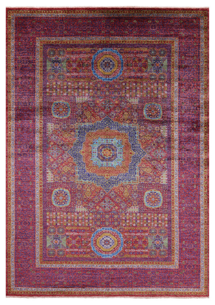 Geometric Mamluk Hand Knotted Wool Rug 5' 10" X 8' 0" - Q12249