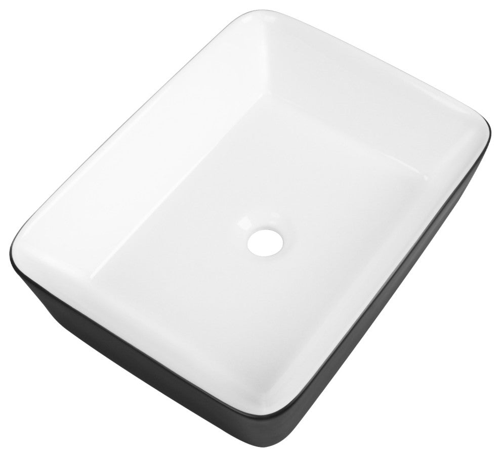 19"X15" Ceramic Rectangular Vessel Bathroom Above Counter Sink