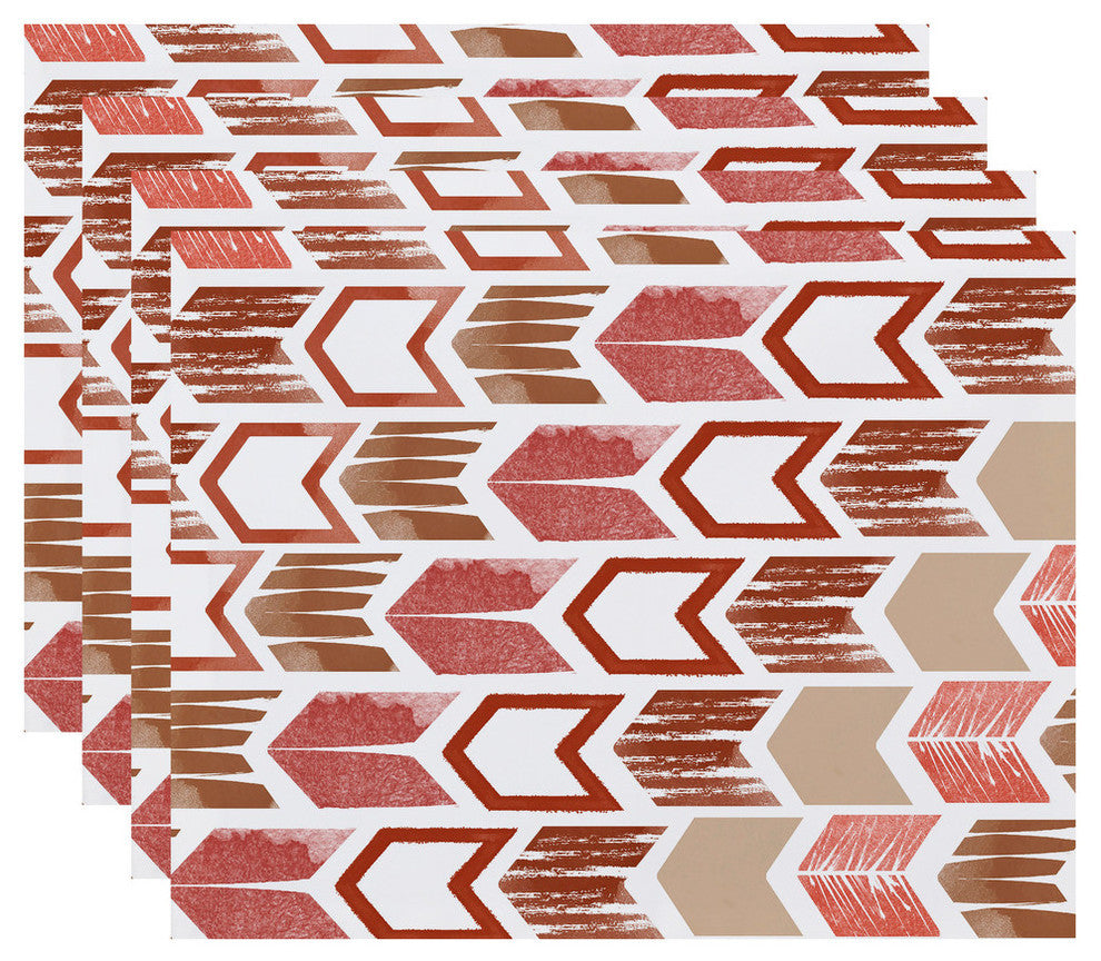 Arrow, Geometric Print Placemat, Taupe (Set of 4), 18 x 14"