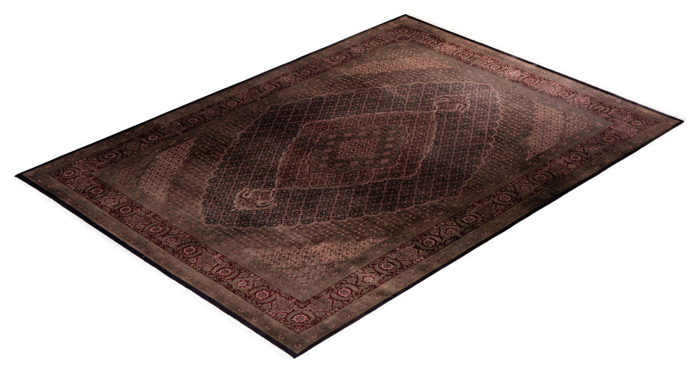 Fine Vibrance, One-of-a-Kind Hand-Knotted Area Rug Brown, 9' 0" x 12' 4"