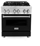 ZLINE 30 in. Professional Dual Fuel Range With Black Matte Door, RA-BLM-30