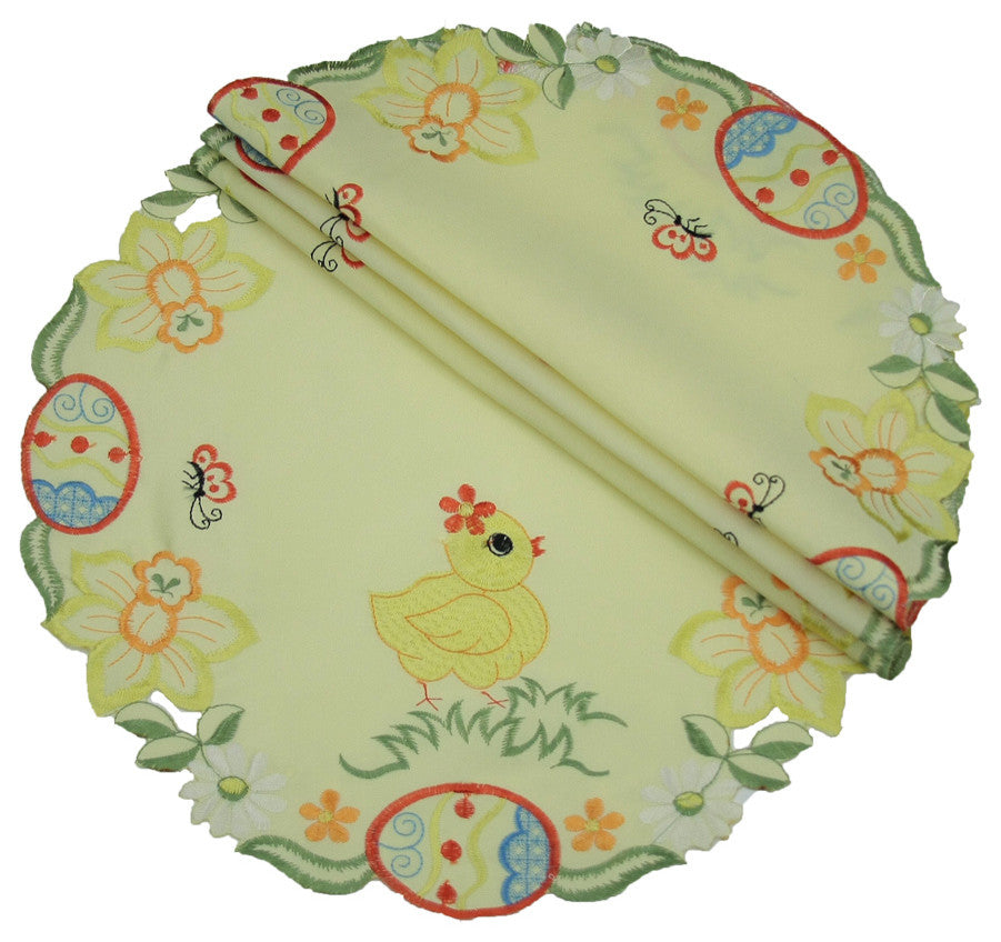 Spring Baby Chicks 12" Round Doily, Set of 4