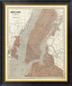 "New York and Vicinity, 1845" Framed Canvas Giclee by Sidney E. Morse, 29x34"