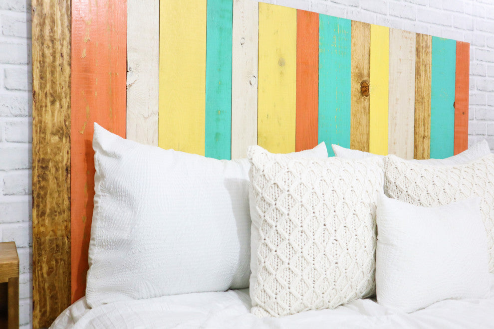 Handcrafted Headboard, Leaner Style, Summer Mix, Full