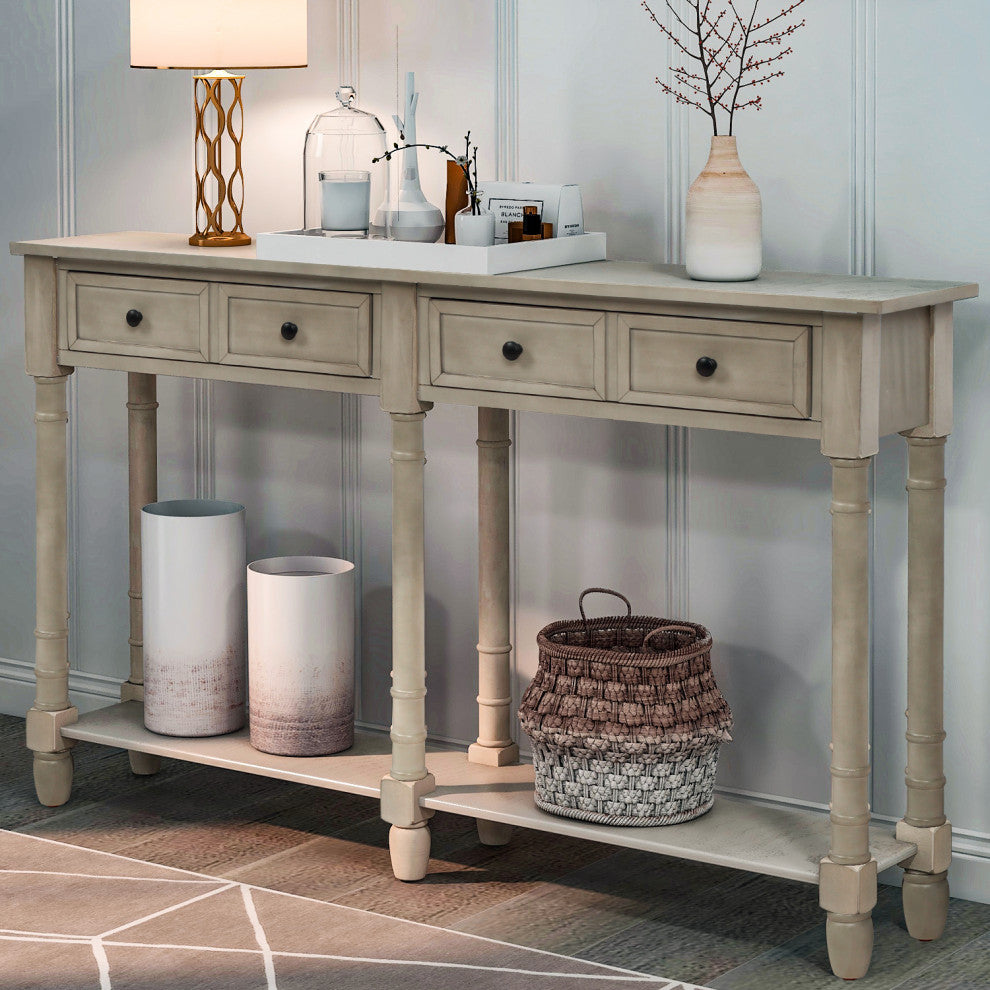 Console Table Sofa Table, Grey Wash