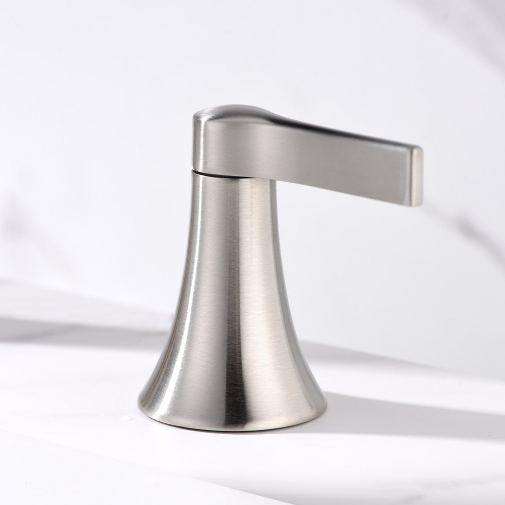 Luxier WSP11-T 2-Handle Widespread Bathroom Faucet with Drain, Brushed Nickel