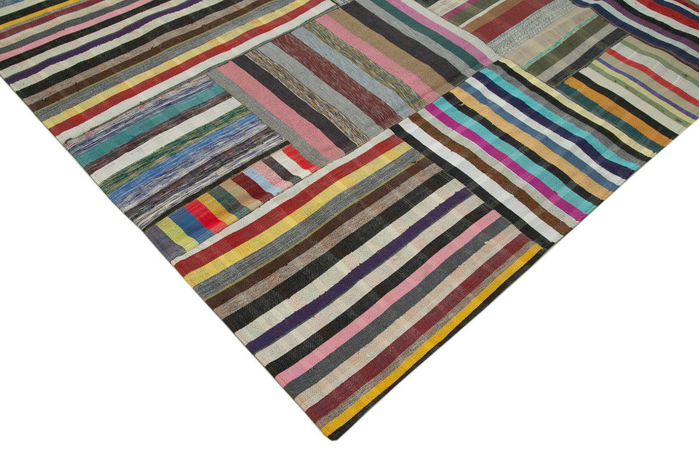 Rug N Carpet - Handmade Oriental 10' 0'' x 13' 2'' Vintage Patchwork Kilim Rug