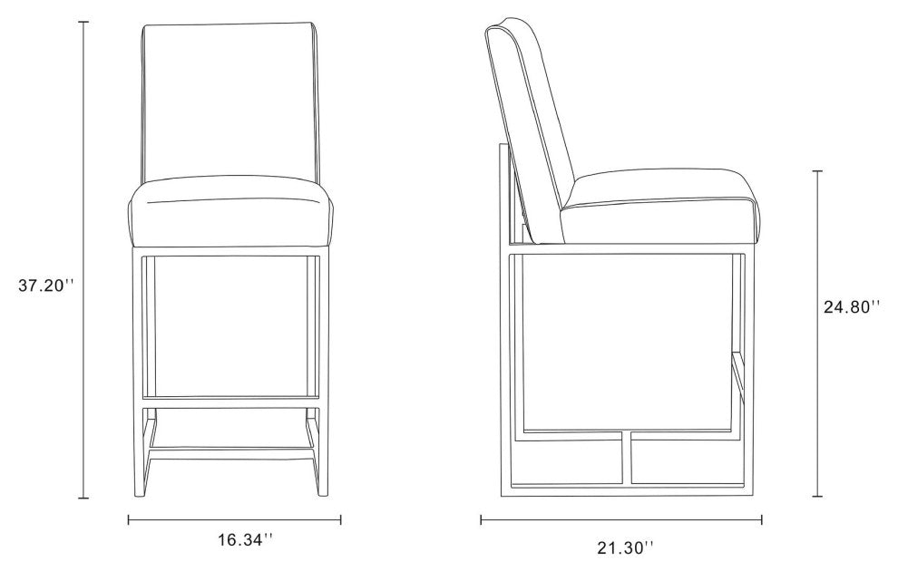 Manhattan Comfort Element Counter Stool, Set of 3