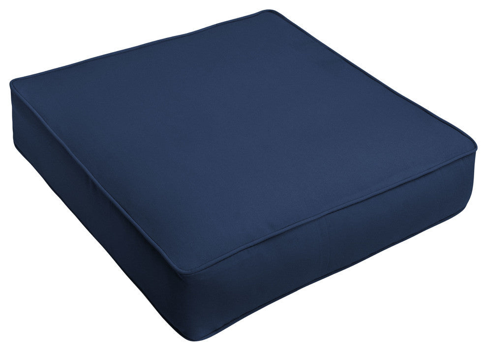 Sunbrella Canvas Navy Blue Outdoor Deep Seat Cushion, 22.5x22.5