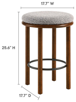 Fable Boucle Fabric Counter Stools - Set of 2 - Walnut Taupe