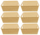 Plastic Rattan Storage Box Basket Organizer Large, ba426, Beige, 6