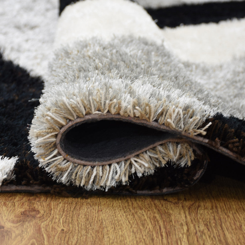 HAND TUFTED SHAG POLYESTER ECO-FRIENDLY AREA RUGS -Multicolor,Contemporary