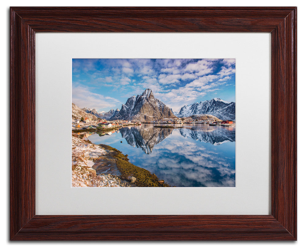 Michael Blanchette Photography 'Mirror in the Fjord' Matted Framed Art, 14x11