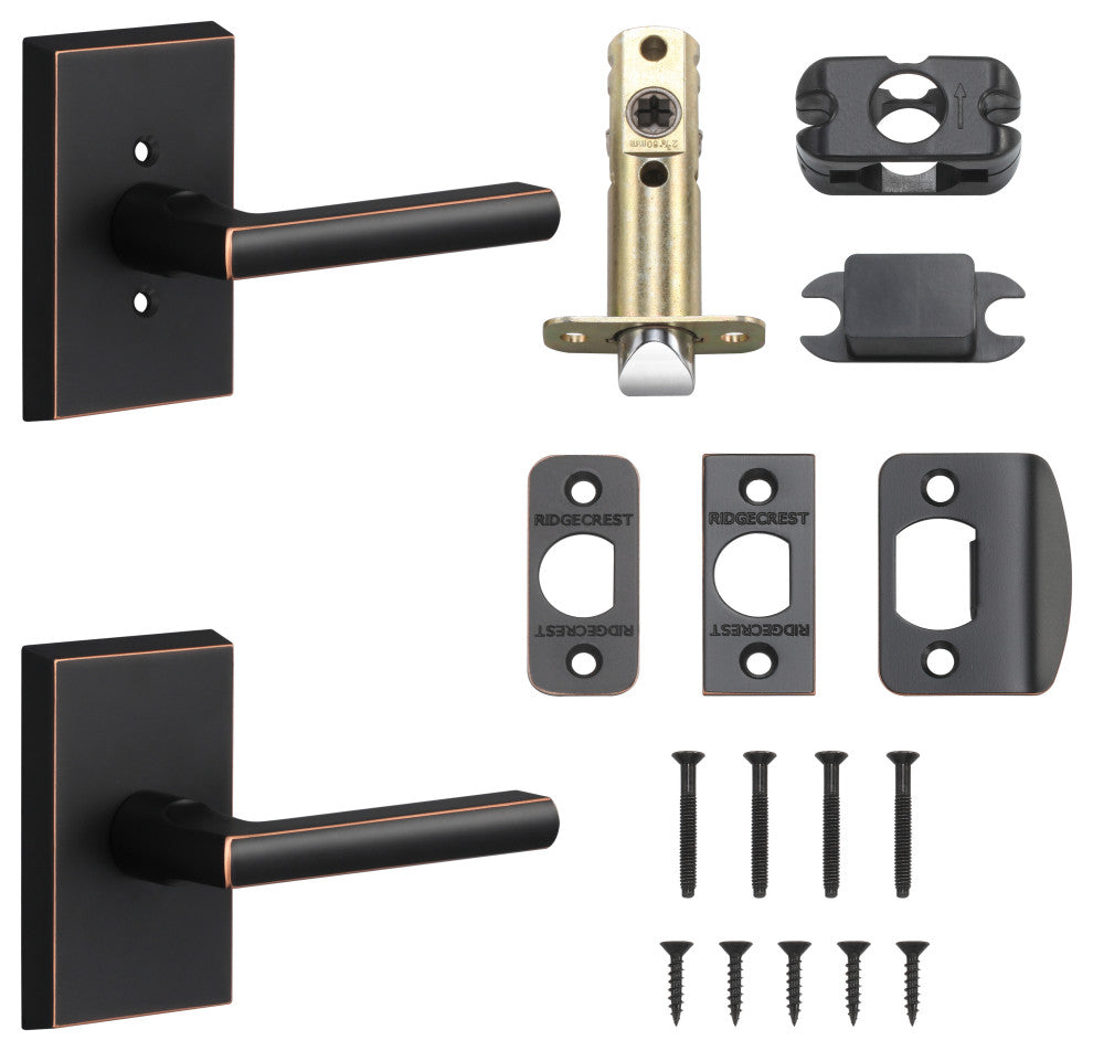 Rustic Series Logan Passage Lever, Vintage Bronze